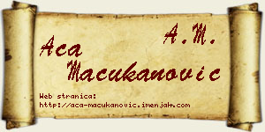 Aca Mačukanović vizit kartica